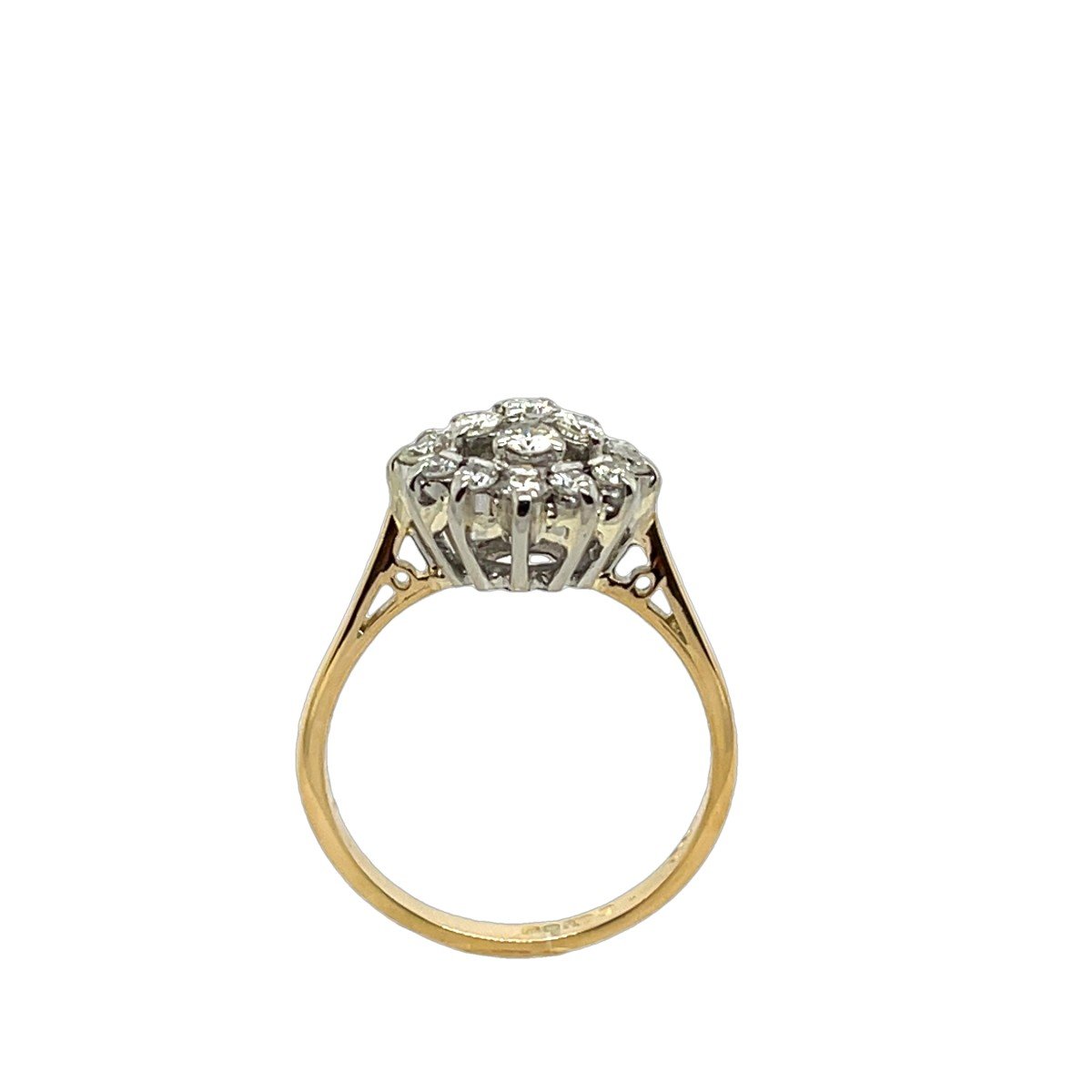 0.65ct Diamond Cluster Ring In 18k Yellow And White Gold-photo-5