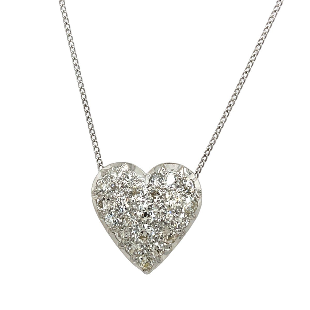 Pendentif Coeur En Diamant 2,50 Ct, Suspendu à Une Chaîne De 16 "-photo-2