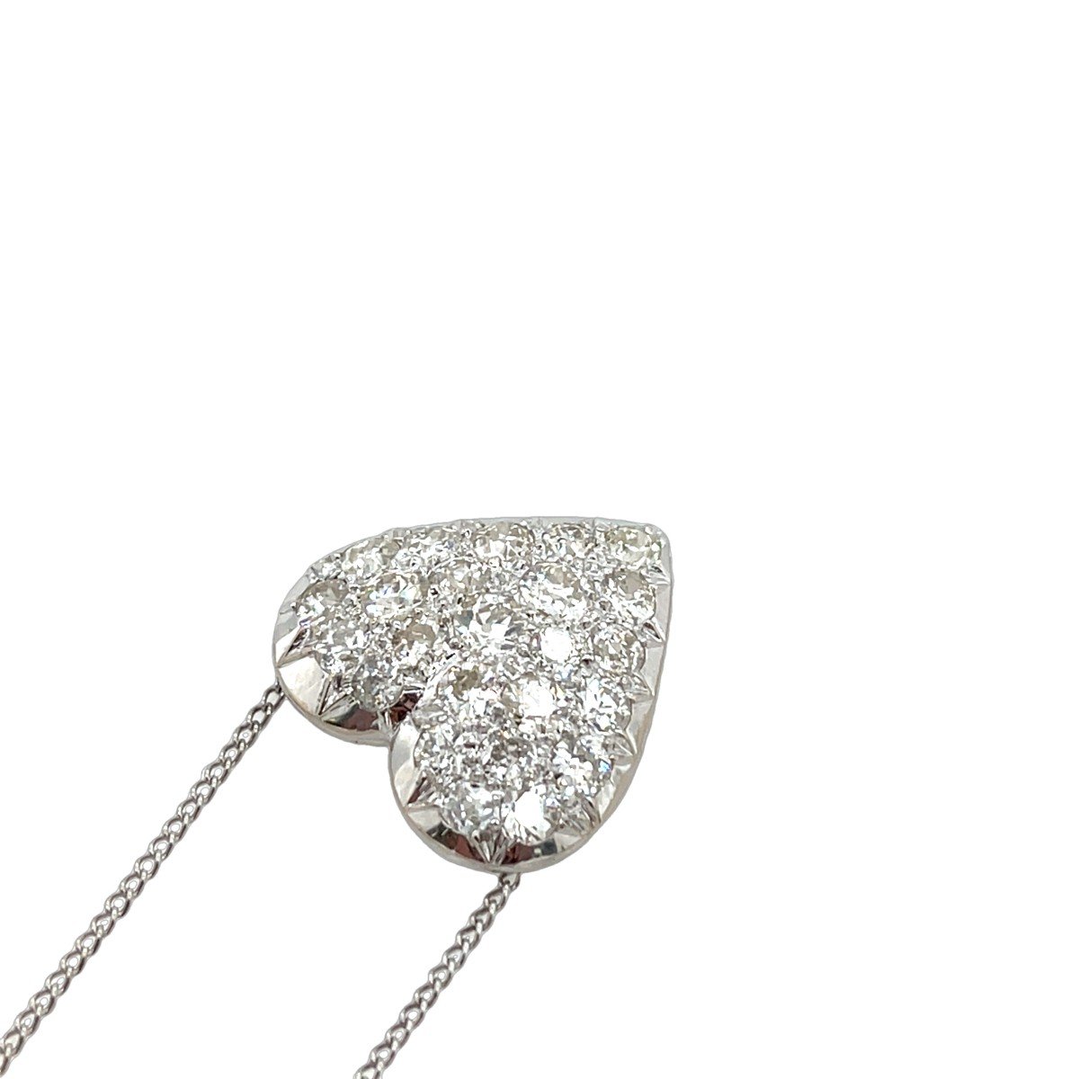 Pendentif Coeur En Diamant 2,50 Ct, Suspendu à Une Chaîne De 16 "-photo-1