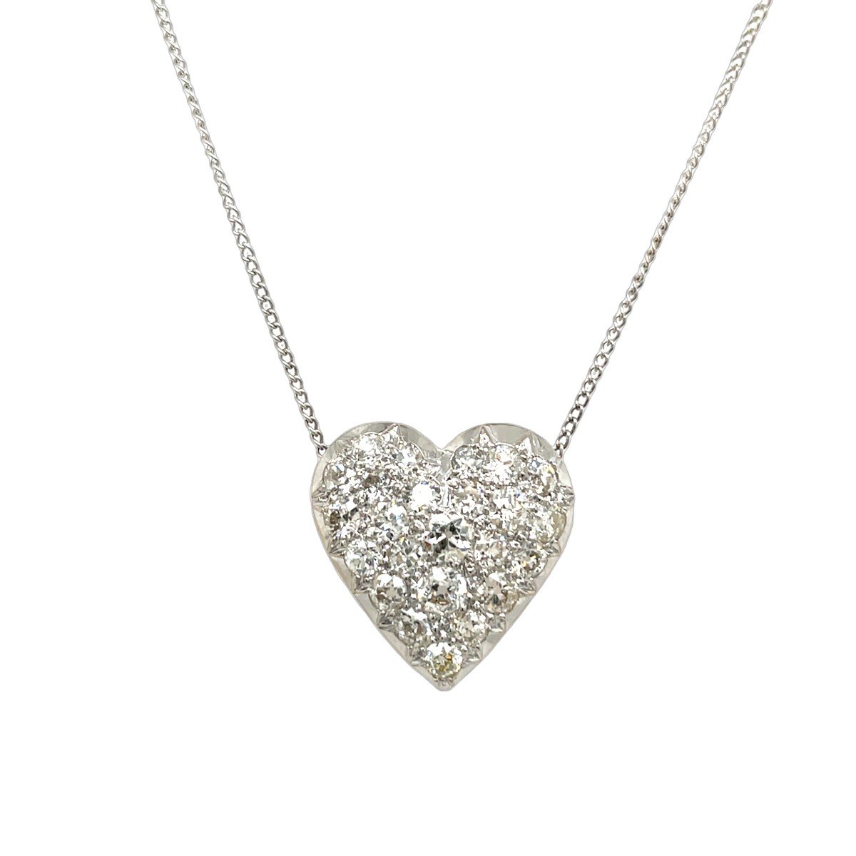 Pendentif Coeur En Diamant 2,50 Ct, Suspendu à Une Chaîne De 16 "-photo-3