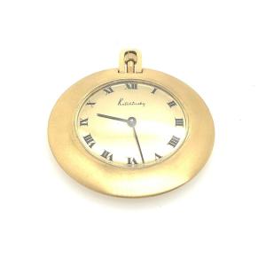 Fine Quality 18k Yellow Gold Kutchinsky Pocket Watch In Working Condition