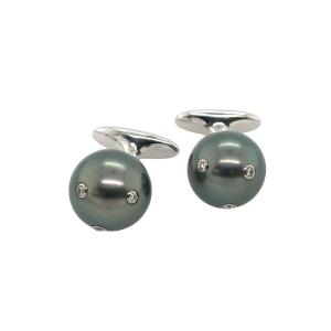 Jewellery Theatre Boutons De Manchette Pour Homme En Perles Et Diamants