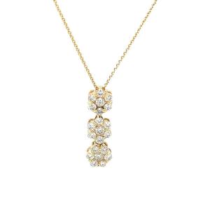 14k Yellow Gold Diamond Cluster Pendant Set With 0.60ct G/vs Diamonds