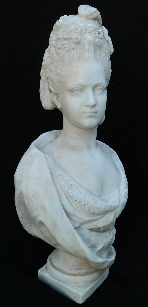 Clotilde De France, Carrara Marble Bust-photo-2