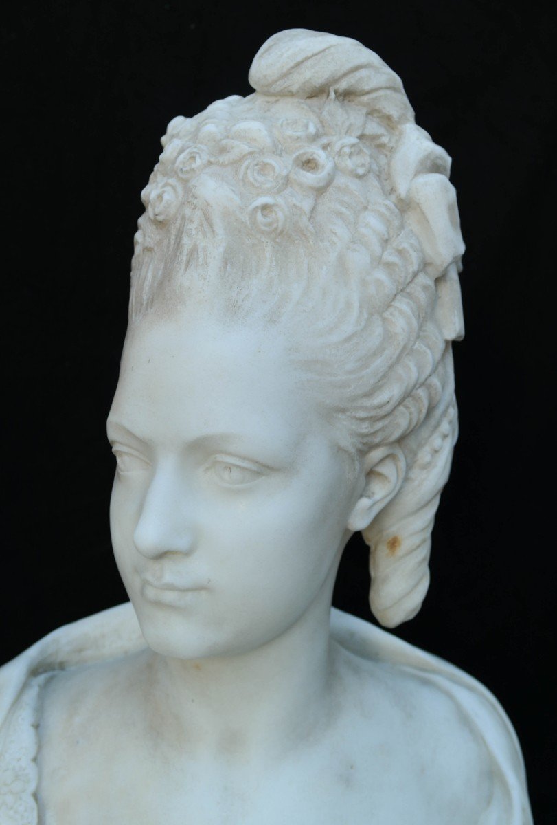 Clotilde De France, Carrara Marble Bust-photo-1