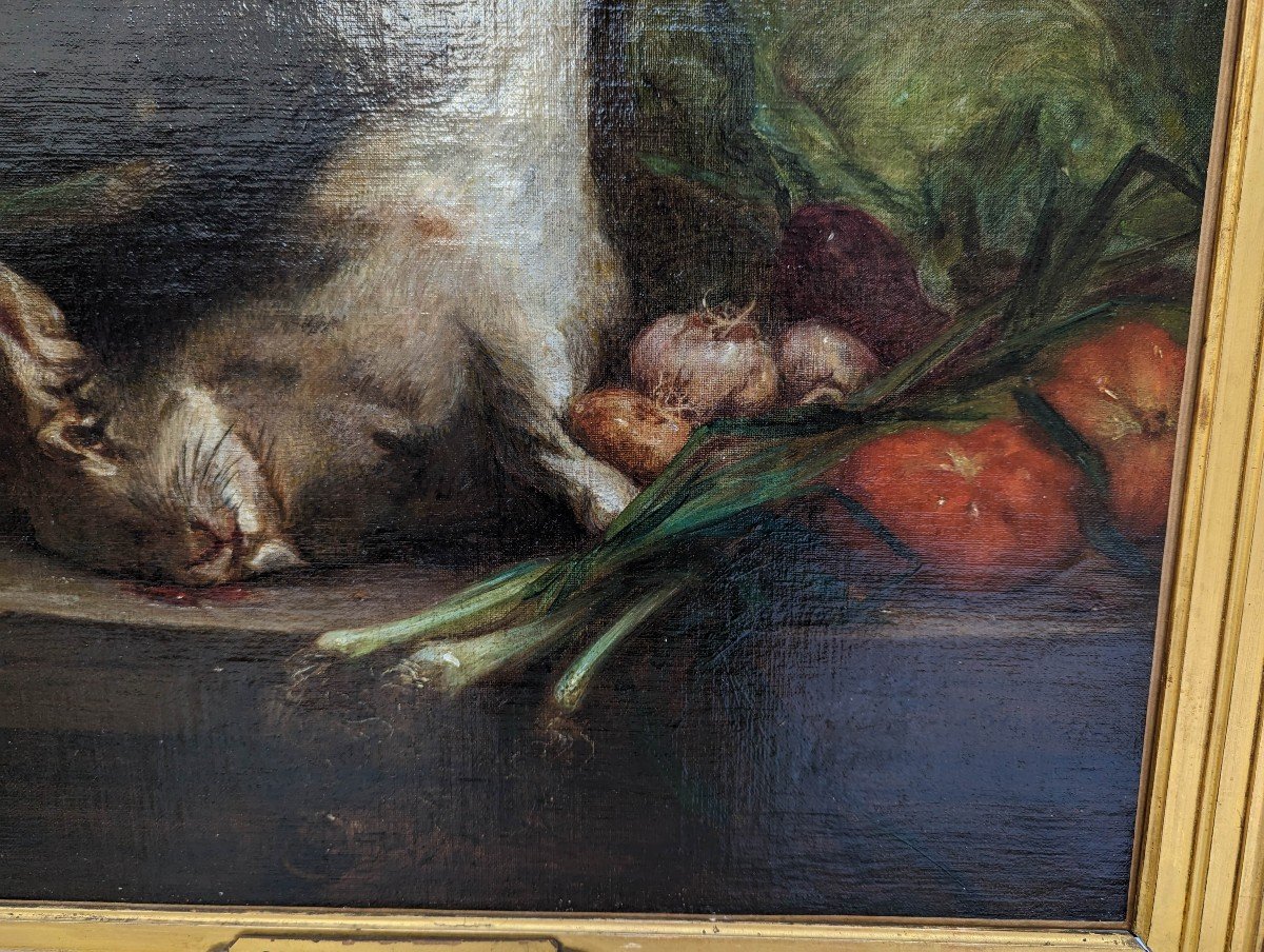 Nature Morte Huile Sur Toile Signée Henri-charles De Serres (1823-1897)-photo-6