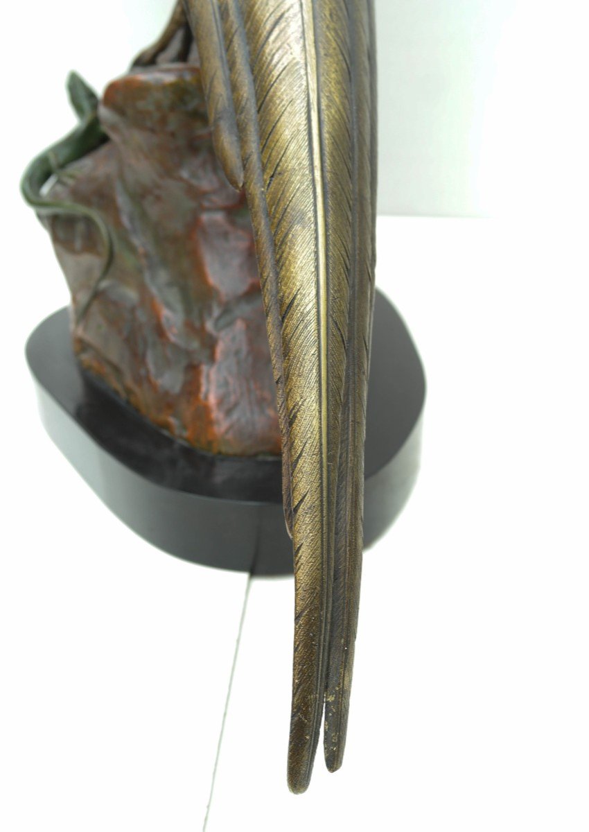 Pheasant And Lizard, Bronze Sculpture Signed Dubucand-photo-6