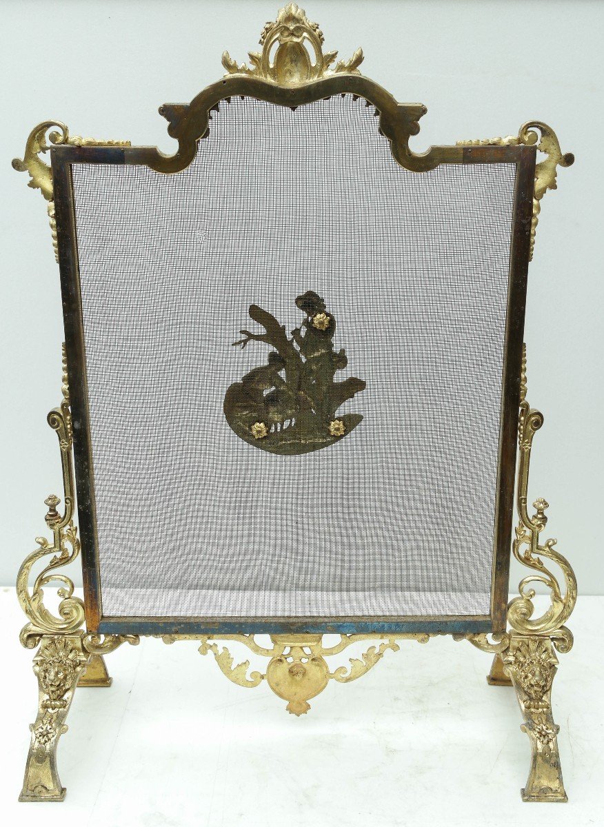 Pare étincelle écran De Cheminée En Bronze Style Louis XVI-photo-5