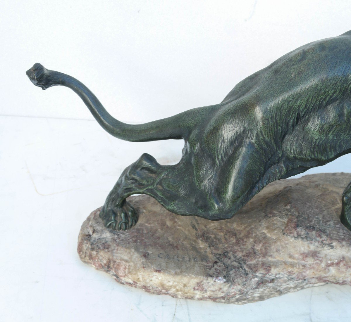 Roaring Lioness Bronze Sculpture Signed Cartier-photo-6