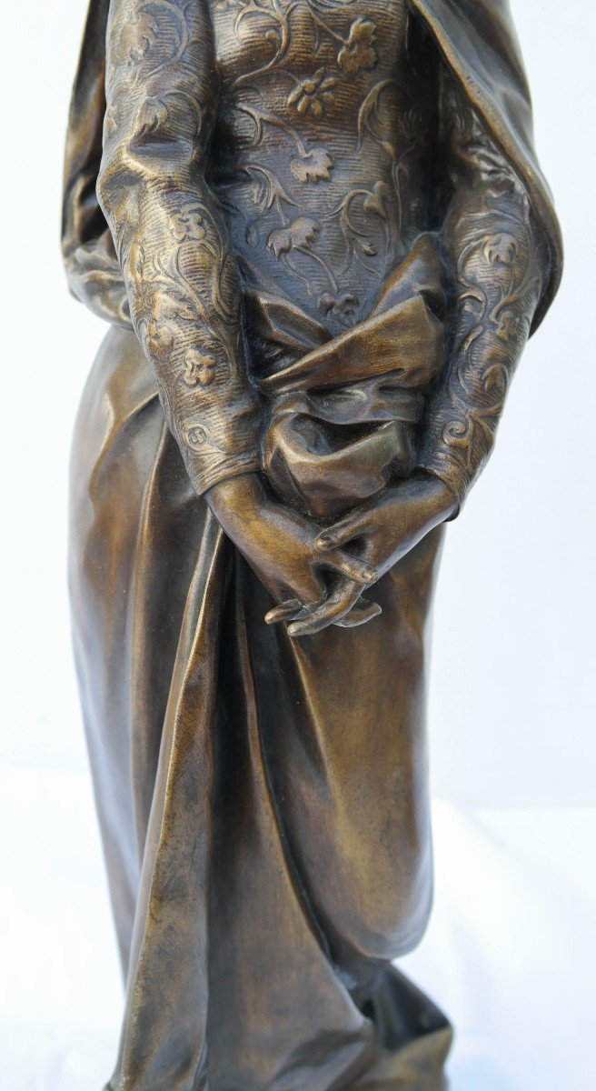 Jeune Femme, Sculpture En Bronze Signée Madrassi-photo-1