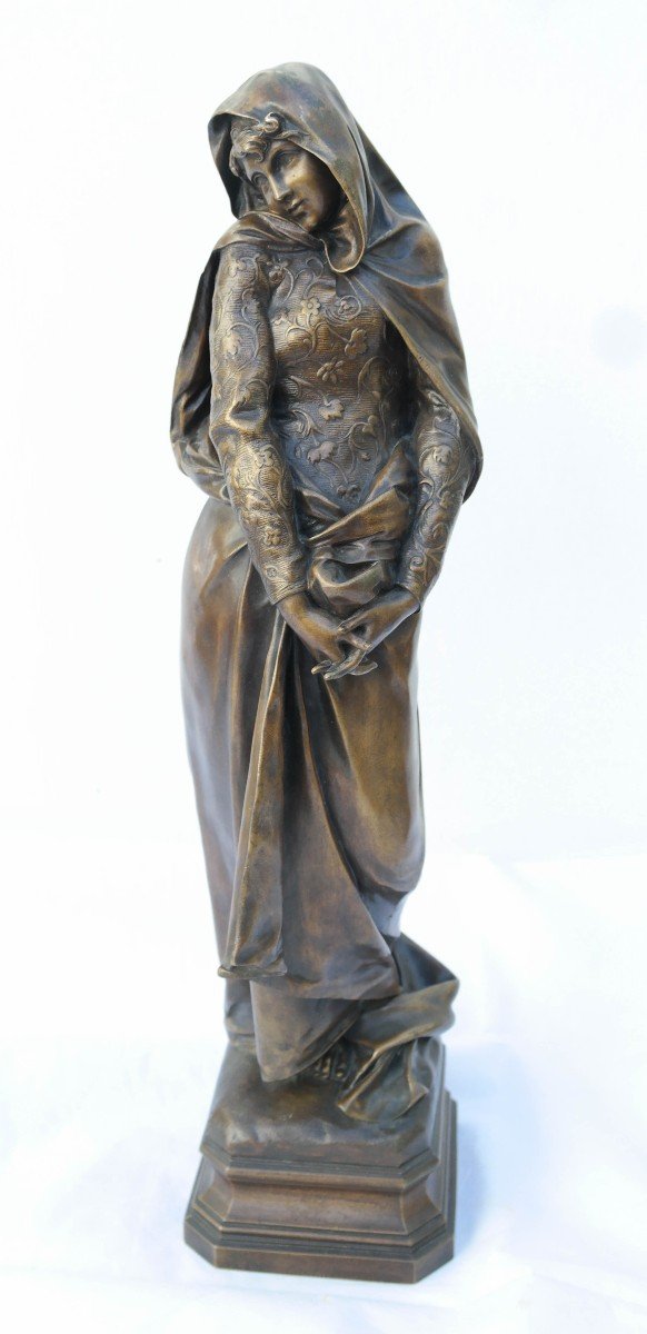 Jeune Femme, Sculpture En Bronze Signée Madrassi