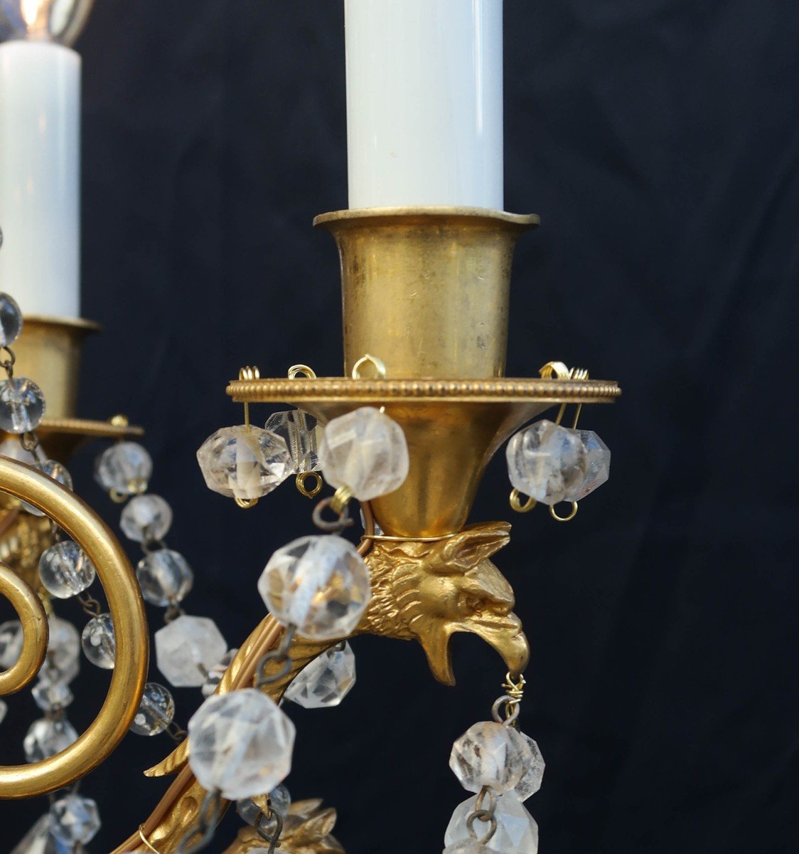 18th Century Bronze And Rock Crystal Chandelier.-photo-4