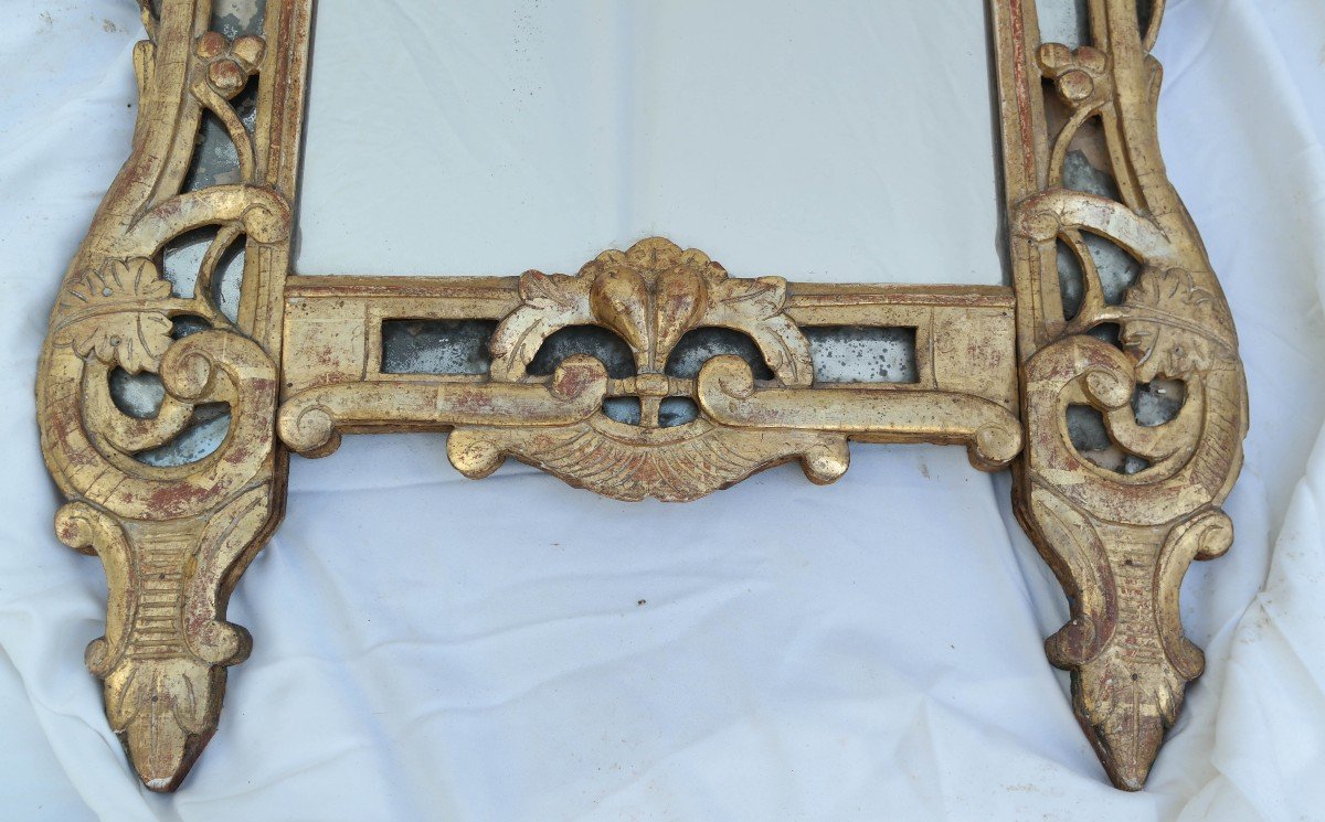 Miroir à Pareclose Louis XV En Bois Doré -photo-3