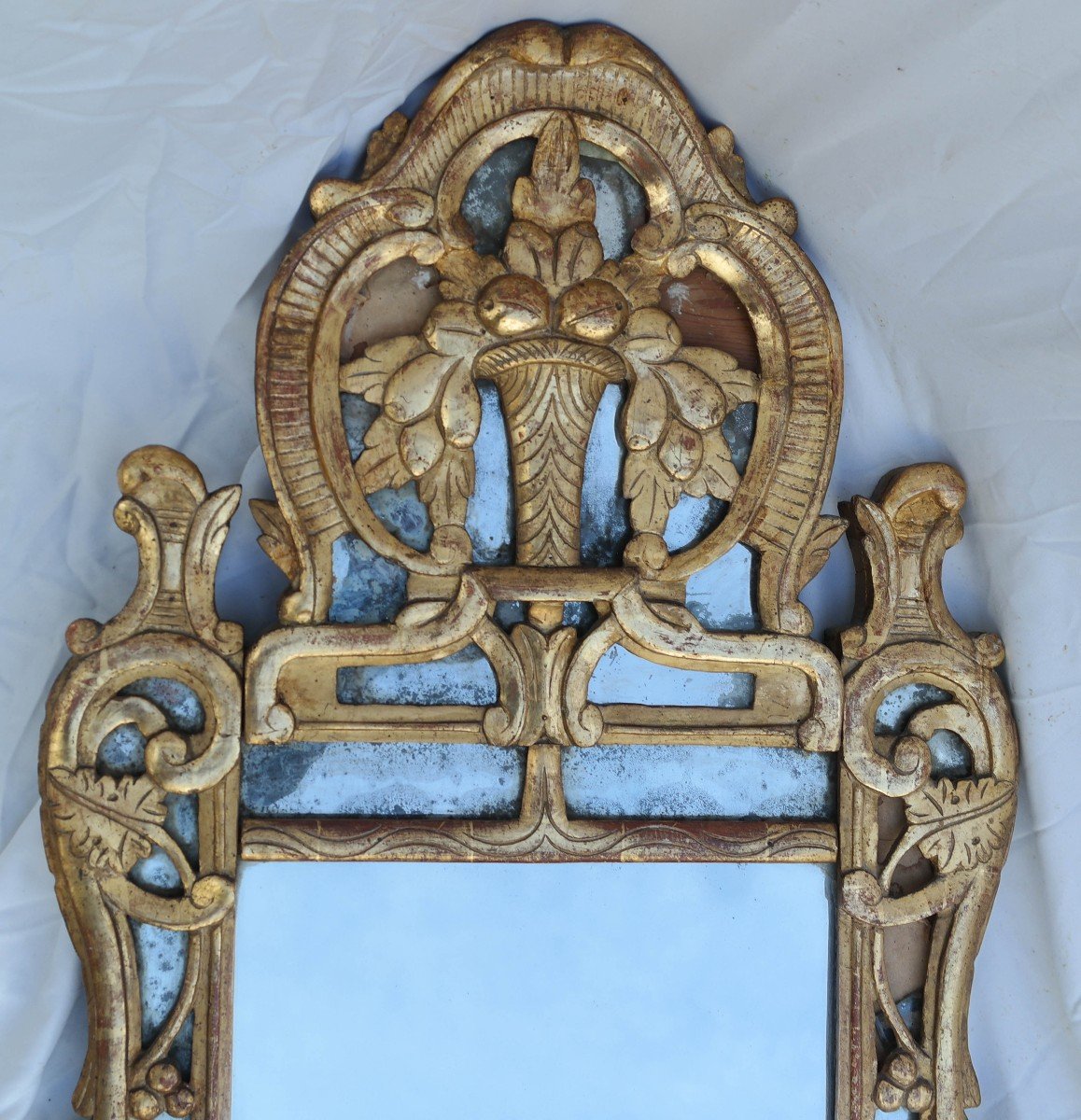 Miroir à Pareclose Louis XV En Bois Doré -photo-4