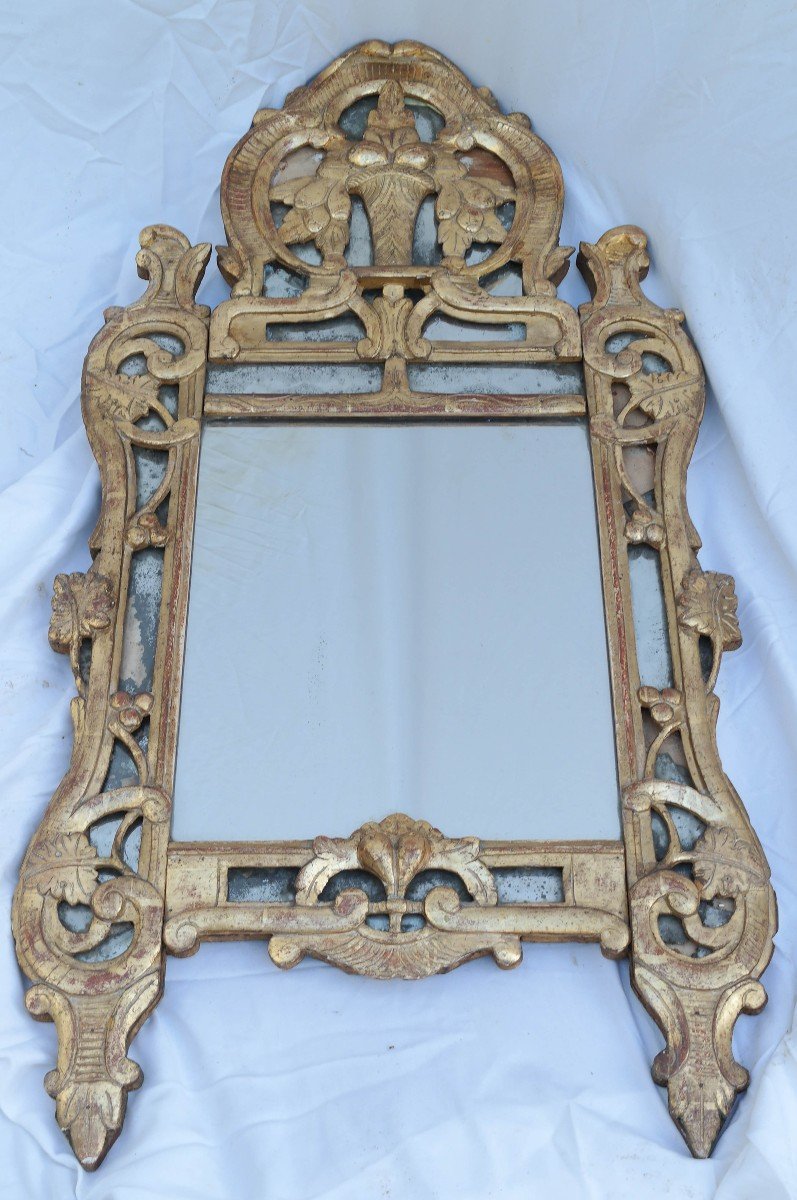 Miroir à Pareclose Louis XV En Bois Doré -photo-1