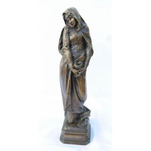 Jeune Femme, Sculpture En Bronze Signée Madrassi