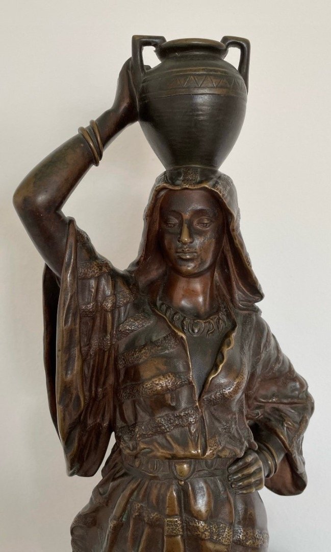 The Water Carrier, Orientalist Bronze-photo-2