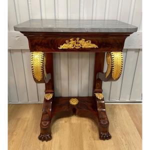 1 / 12 Petite Console En Acajou De Style Restauration