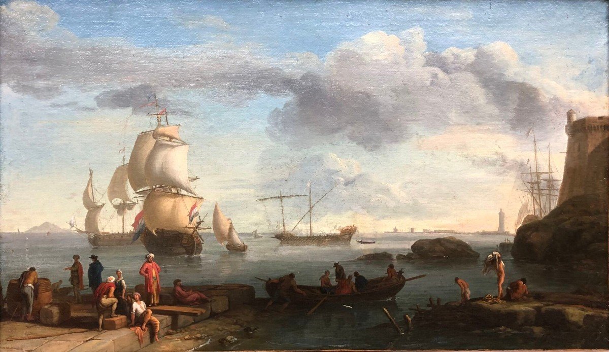 Adrien Manglard (1695-1760), Attribué à , Vue De Port