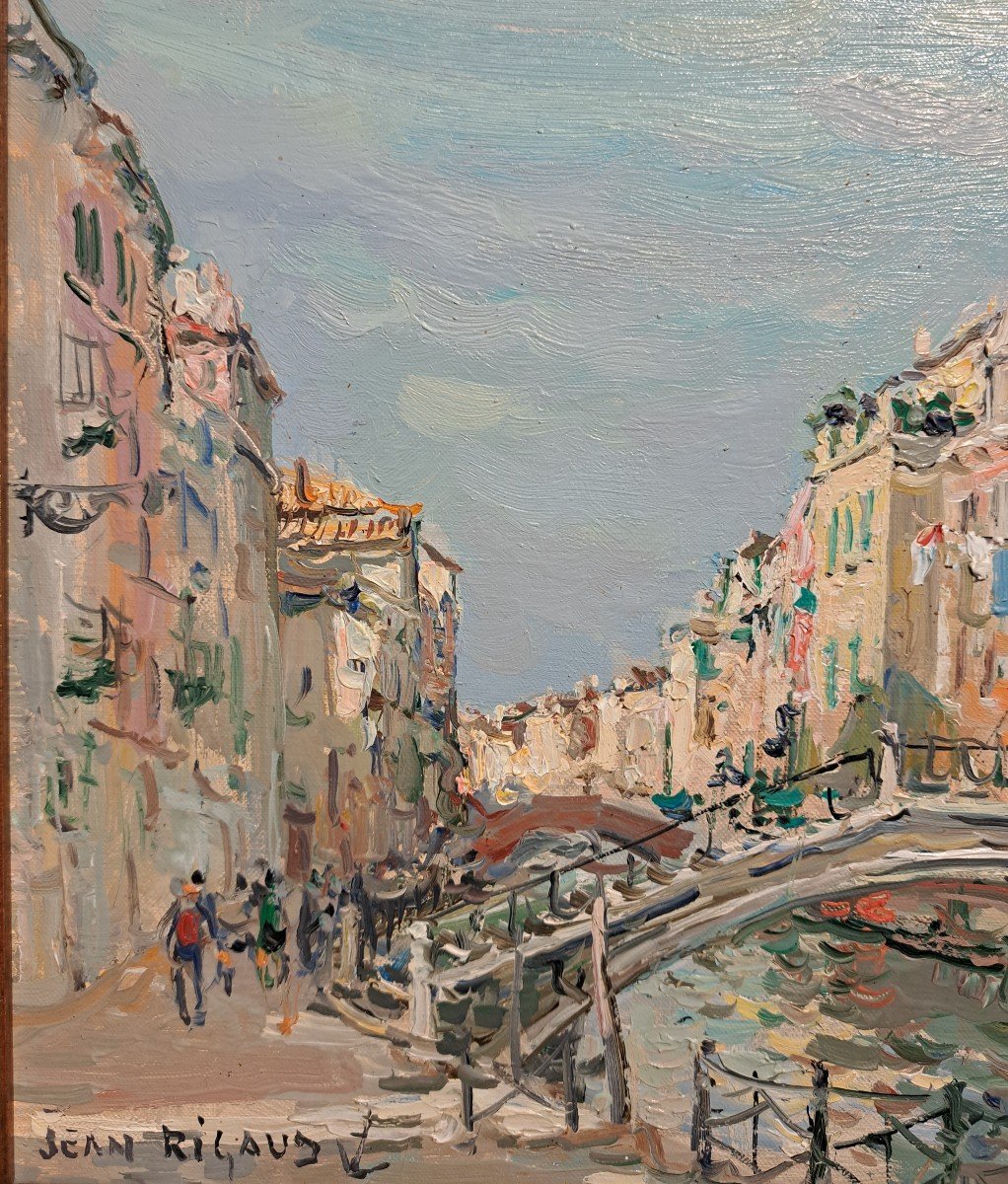 Jean Rigaud (1912-1999) - Venice The Saint Anne Canal (rio Di Sant'anna)-photo-4