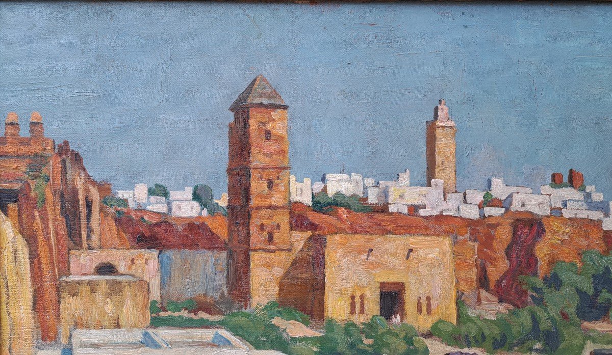 Raoul Léon Lanternier (1870-?), Vue De La Ville De Rabat- Jardin Des Oudayas-photo-3