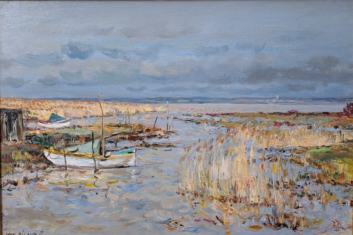 Jean Rigaud (1912-1999) - Le Port De By (médoc) - Grand Format-photo-2