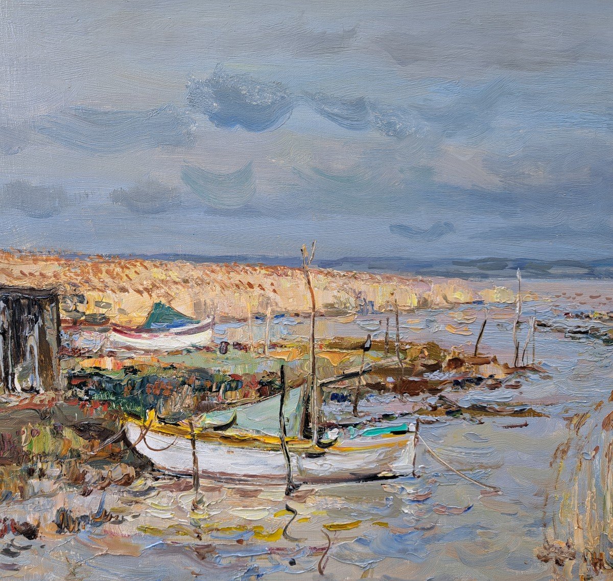 Jean Rigaud (1912-1999) - Le Port De By (médoc) - Grand Format-photo-4