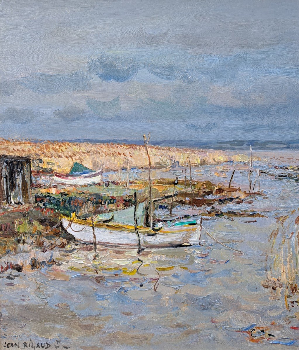 Jean Rigaud (1912-1999) - Le Port De By (médoc) - Grand Format-photo-1