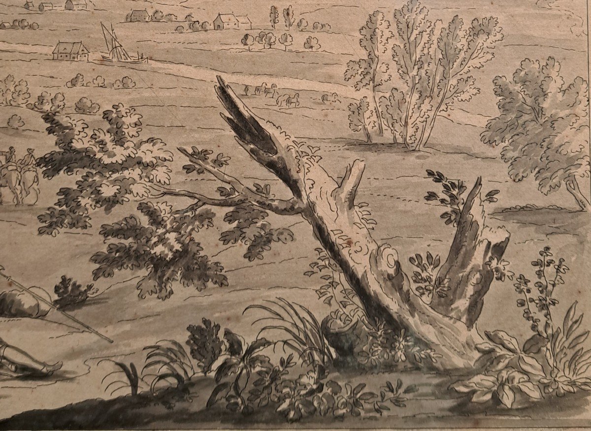 Workshop Of François Adam Van Der Meulen (1632-1690), 2 Battle Drawings Of Louis XIV-photo-6