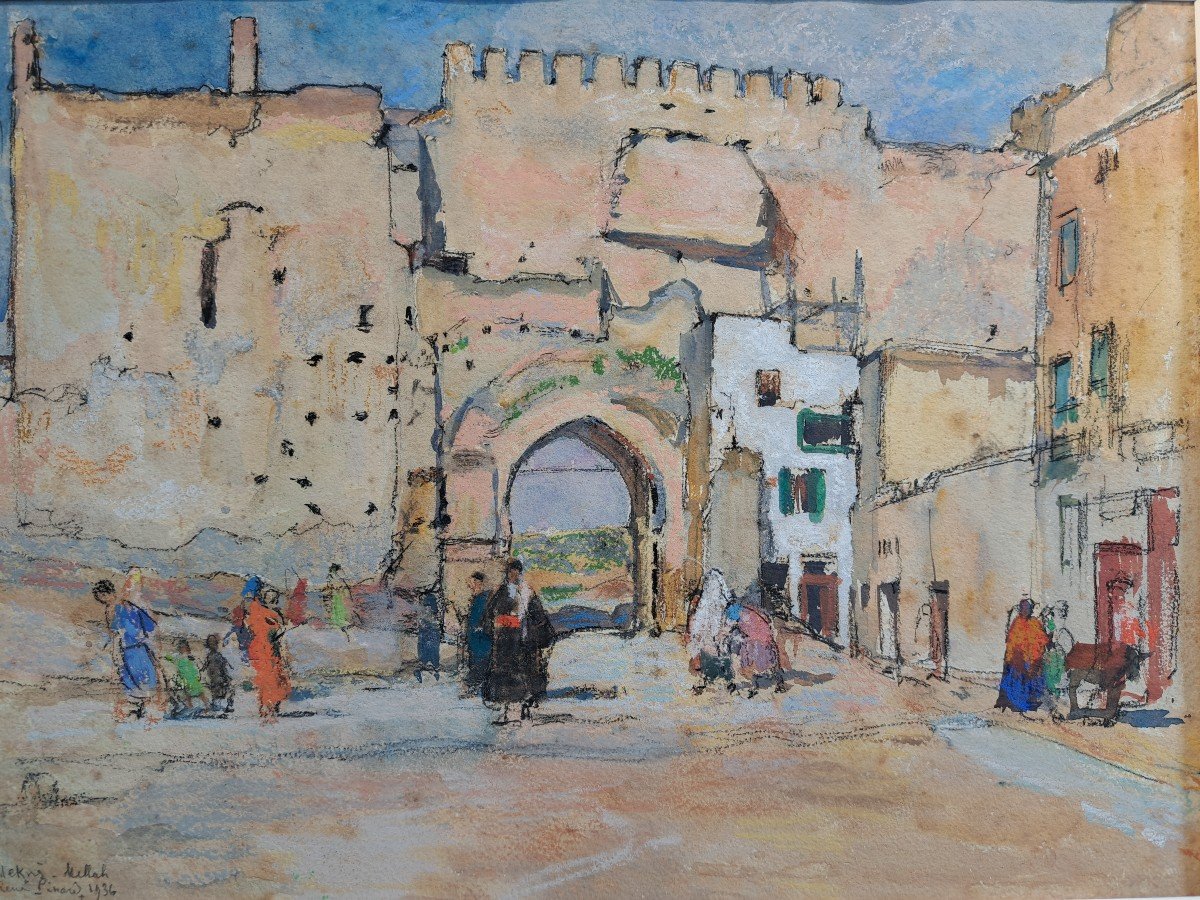 René Pinard (1883-1938), View Of Meknes In Morocco, 1936