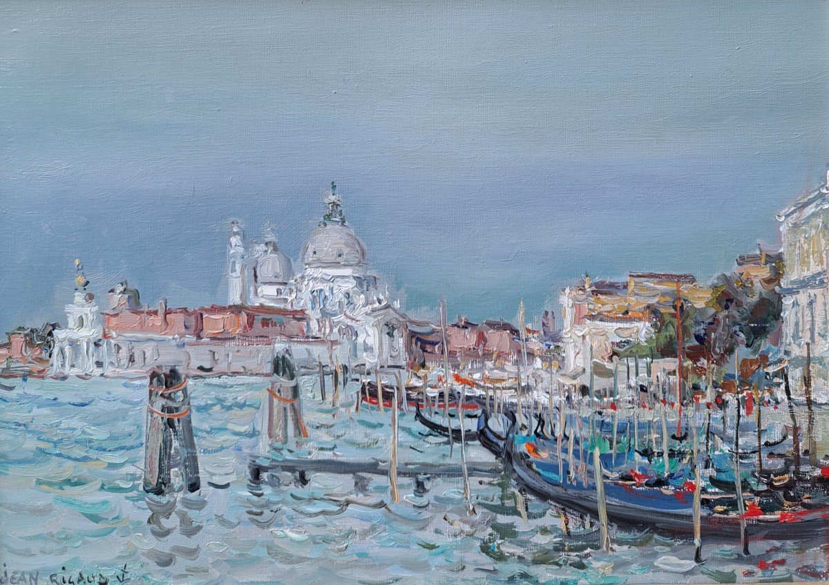 Jean Rigaud (1912-1999) - Venise La Dogana Et La Salute - Huile-photo-2