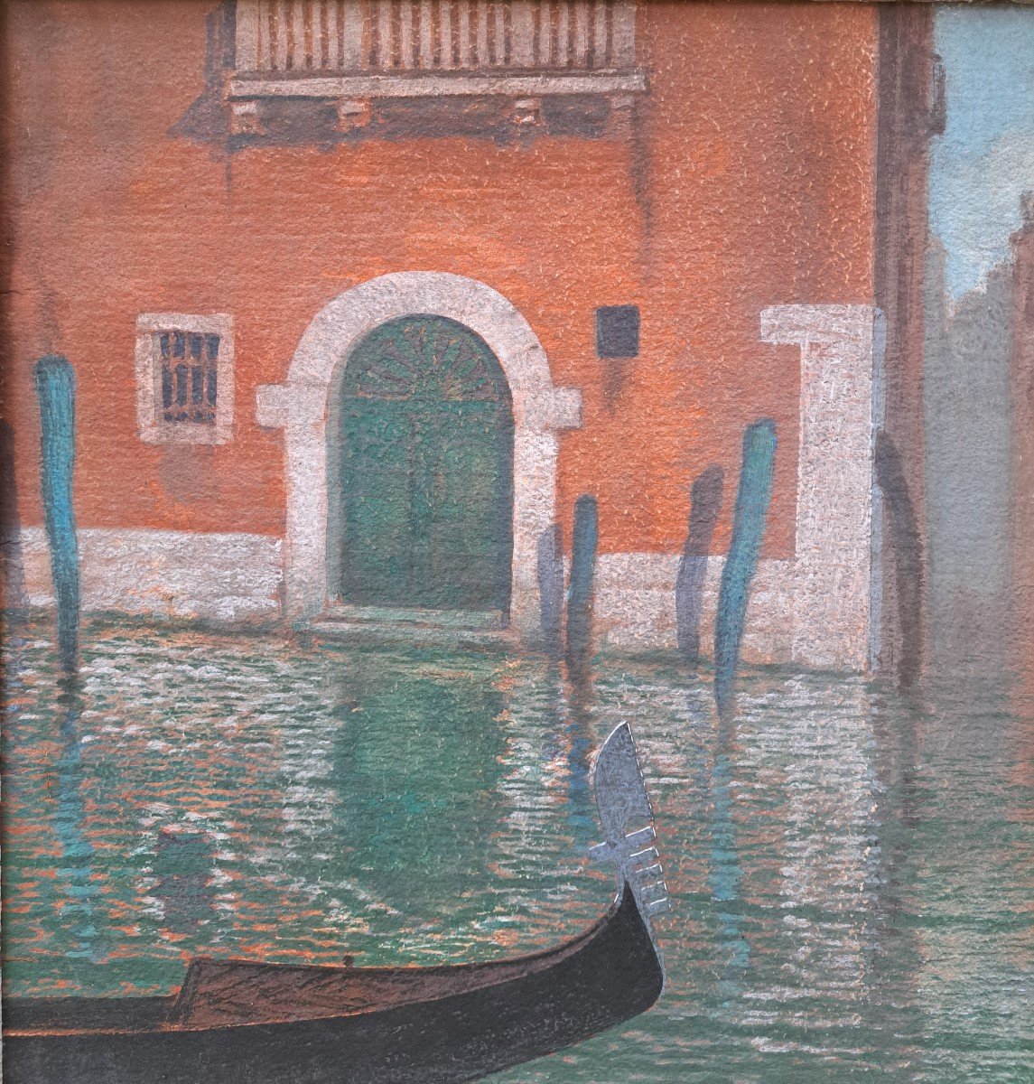 Sigismond Jeanes (1863-1952) Vue d'Une Gondole à Venise-photo-3