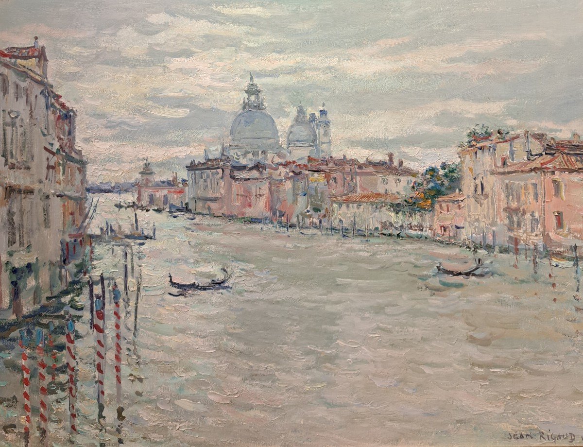 Jean Rigaud (1912-1999) - Venice The Grand Canal Morning With The Salute-photo-2