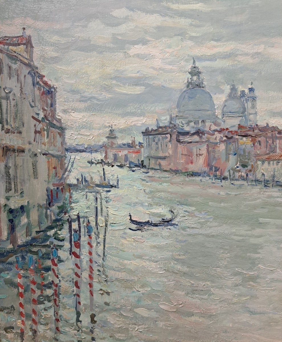 Jean Rigaud (1912-1999) - Venice The Grand Canal Morning With The Salute-photo-3