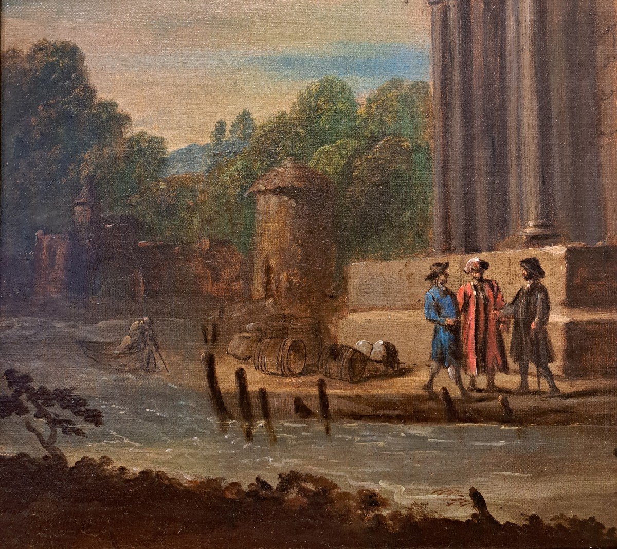 18th Century Italian School, Negotiation In The Ruins-photo-4