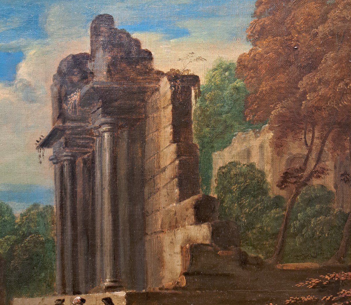 18th Century Italian School, Negotiation In The Ruins-photo-3