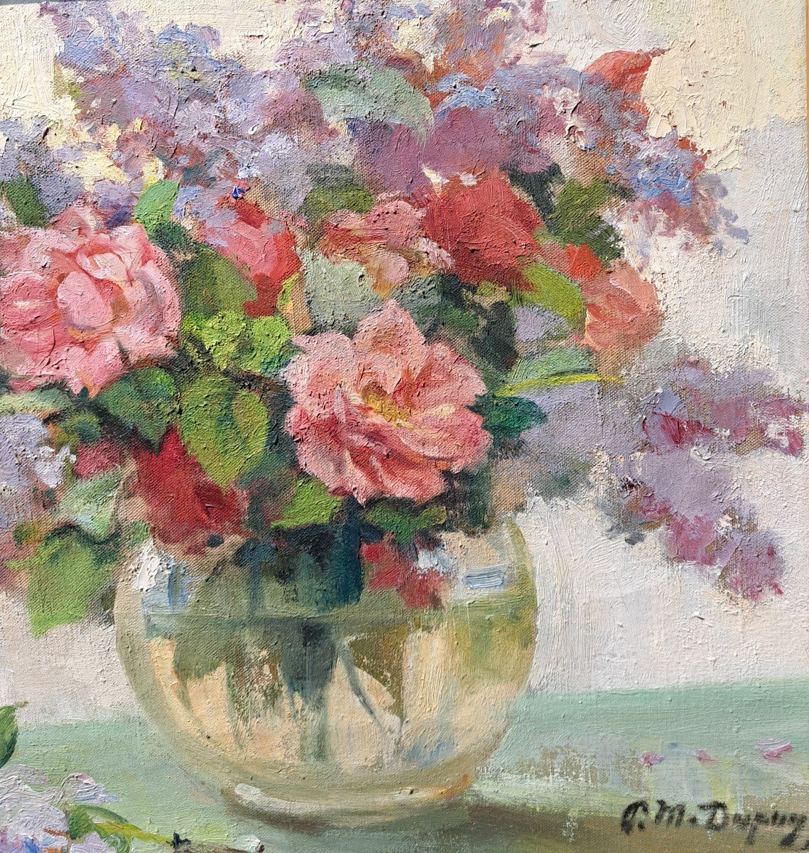 Paul Michel Dupuy (1869-1949), The Bouquet Of Roses And Lilacs-photo-4