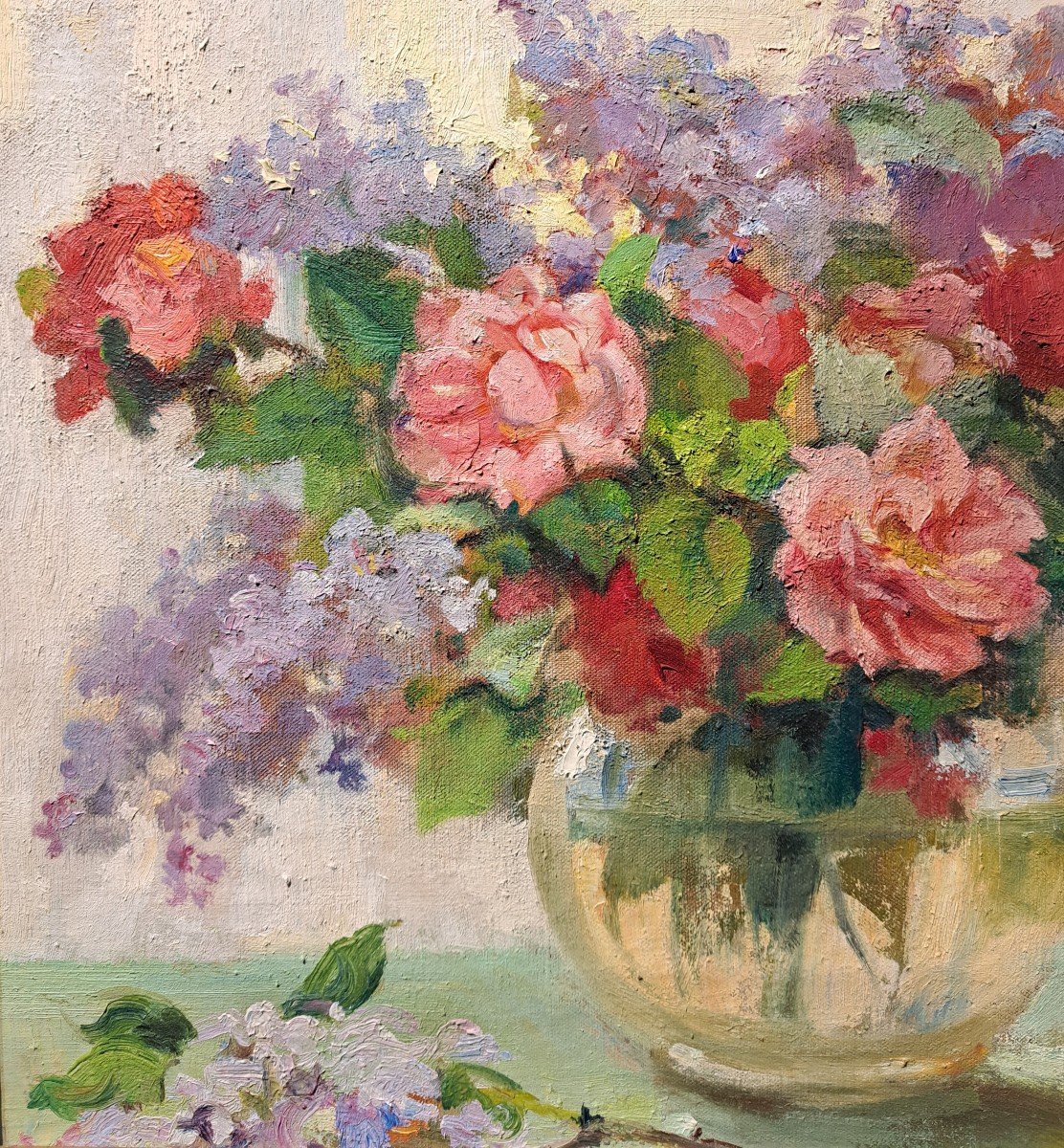 Paul Michel Dupuy (1869-1949), The Bouquet Of Roses And Lilacs-photo-1