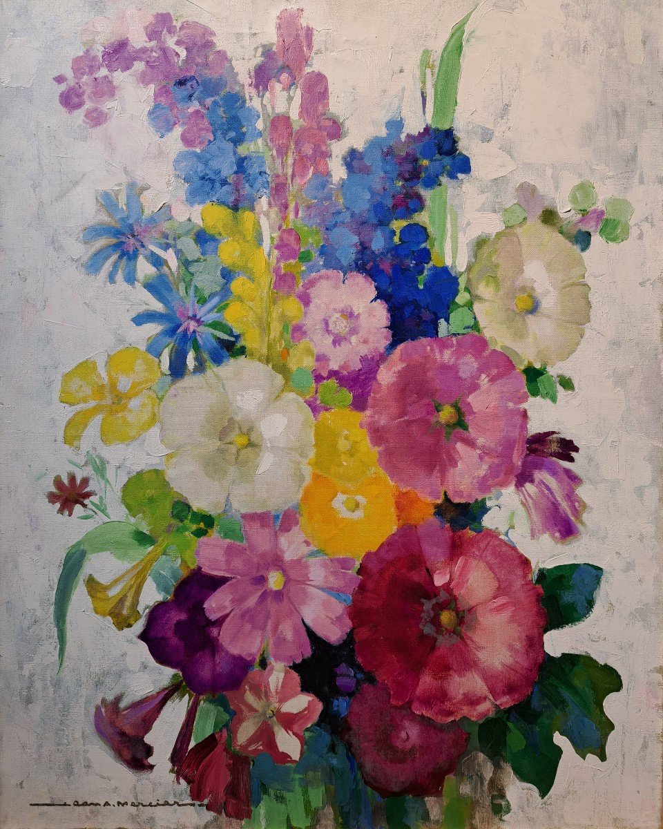 Jean Adrien Mercier (1899-1995), Bouquet De Fleurs, Huile