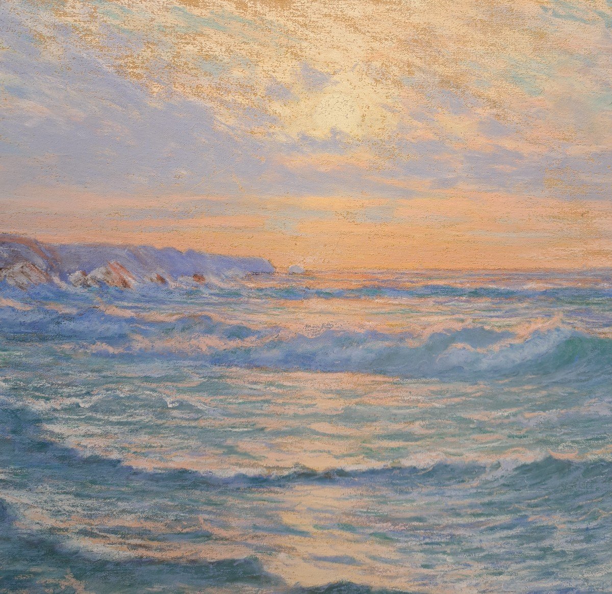 Arsène Chabanian (1864-1949), Soleil Couchant, Pastel-photo-3