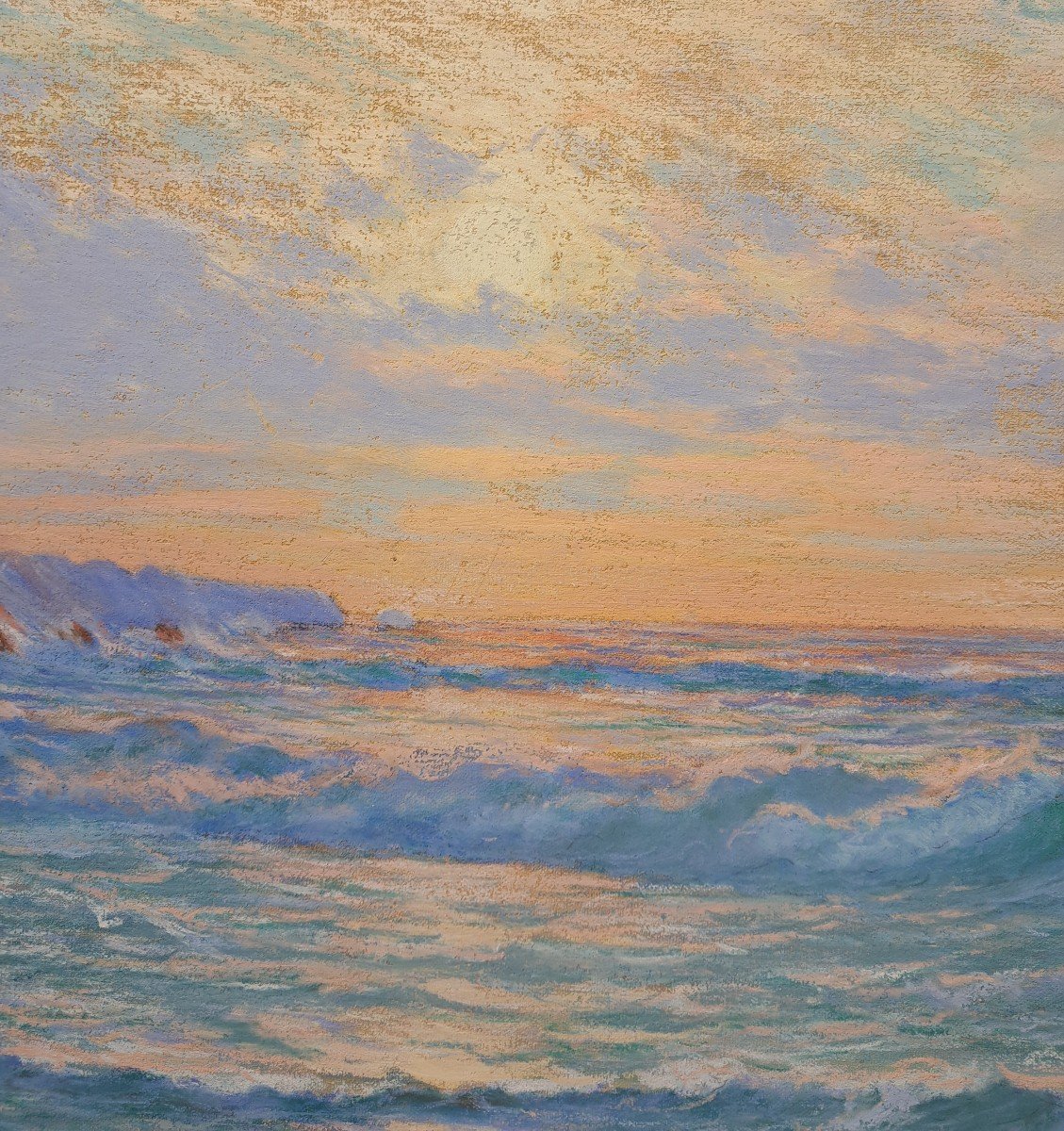 Arsène Chabanian (1864-1949), Soleil Couchant, Pastel-photo-4