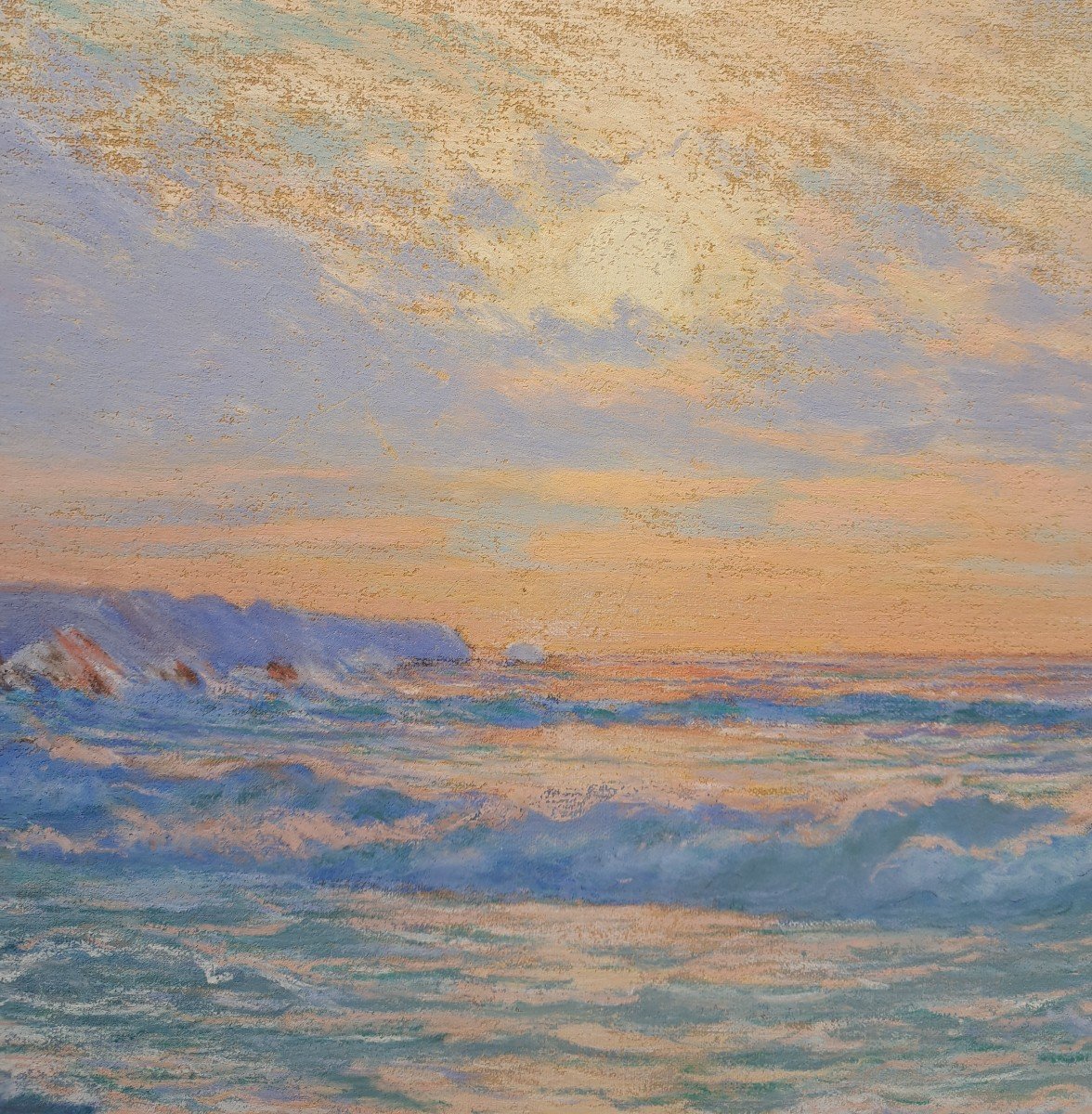 Arsène Chabanian (1864-1949), Soleil Couchant, Pastel-photo-3