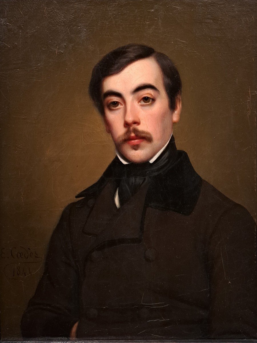 Louis-eugène Coedès (1810-1905), Portrait Of A Man, Oil-photo-2