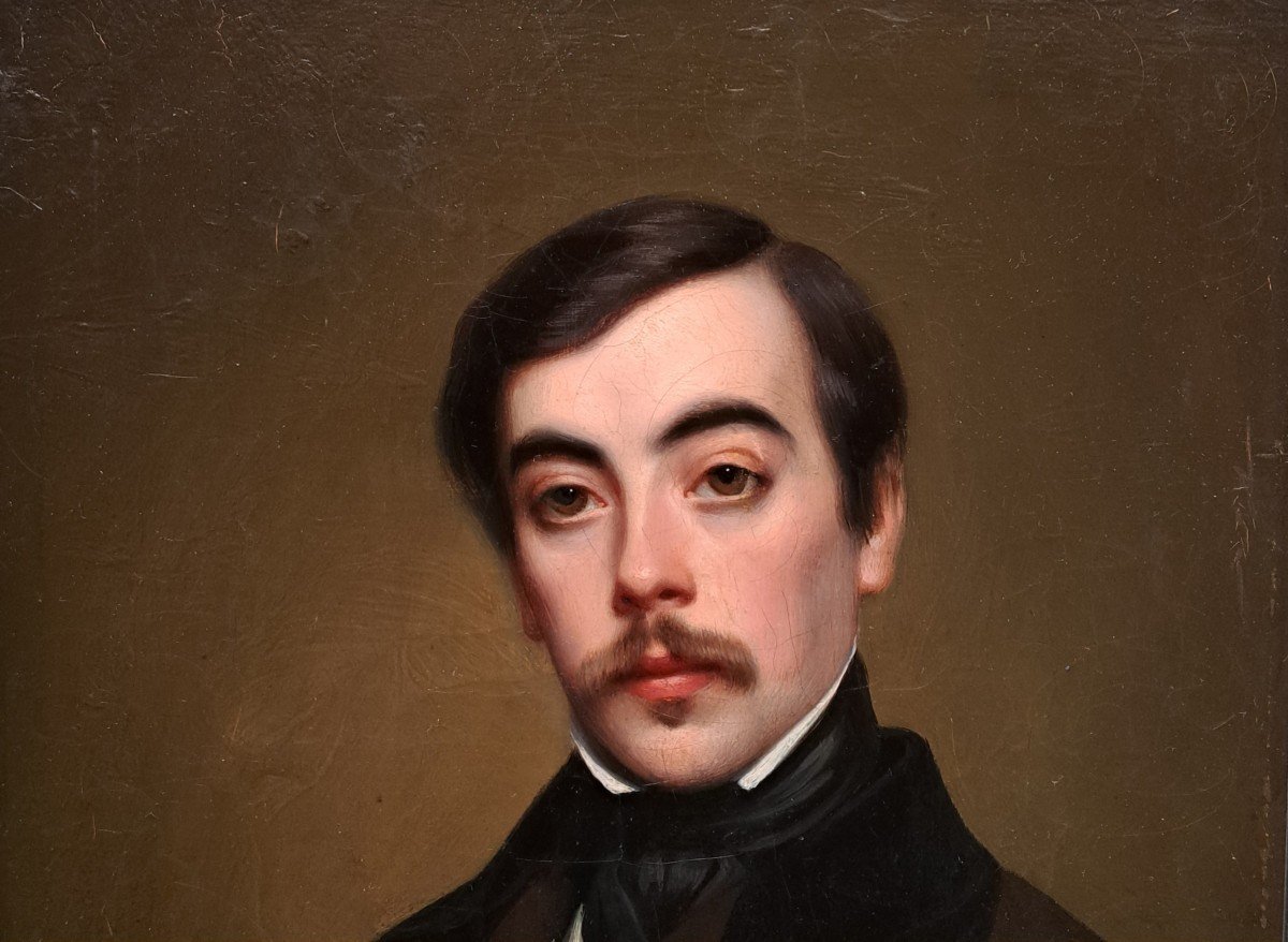 Louis-eugène Coedès (1810-1905), Portrait Of A Man, Oil-photo-3