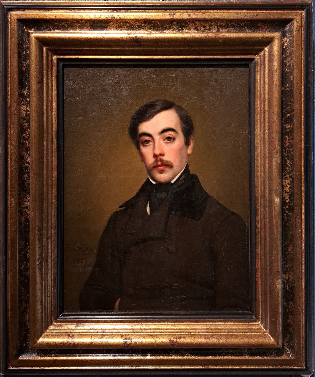 Louis-eugène Coedès (1810-1905), Portrait Of A Man, Oil