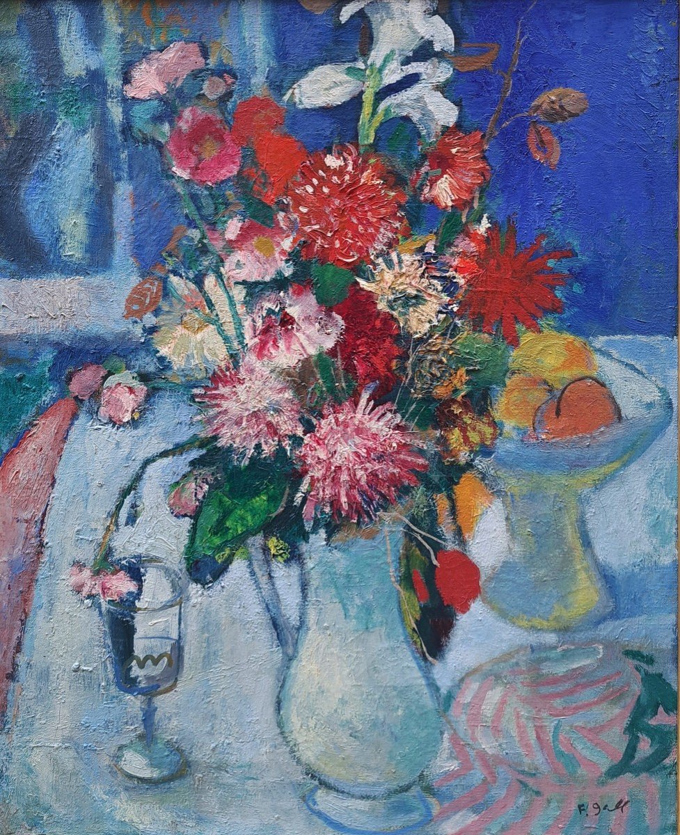 François GALL (1912-1987) - Bouquet de Dahlias-photo-2