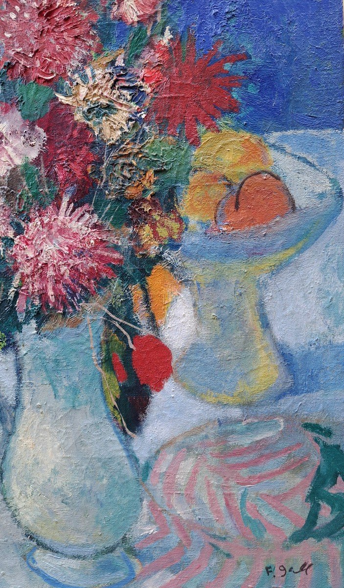 François Gall (1912-1987) - Bouquet Of Dahlias-photo-1