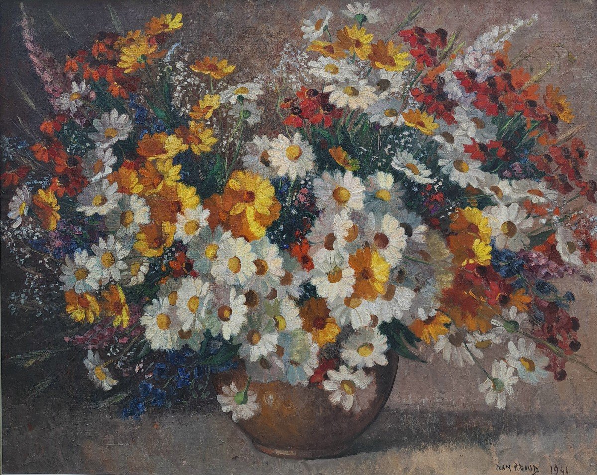 Jean Rigaud (1912-1999) - Large Bouquet Of Flowers-photo-2