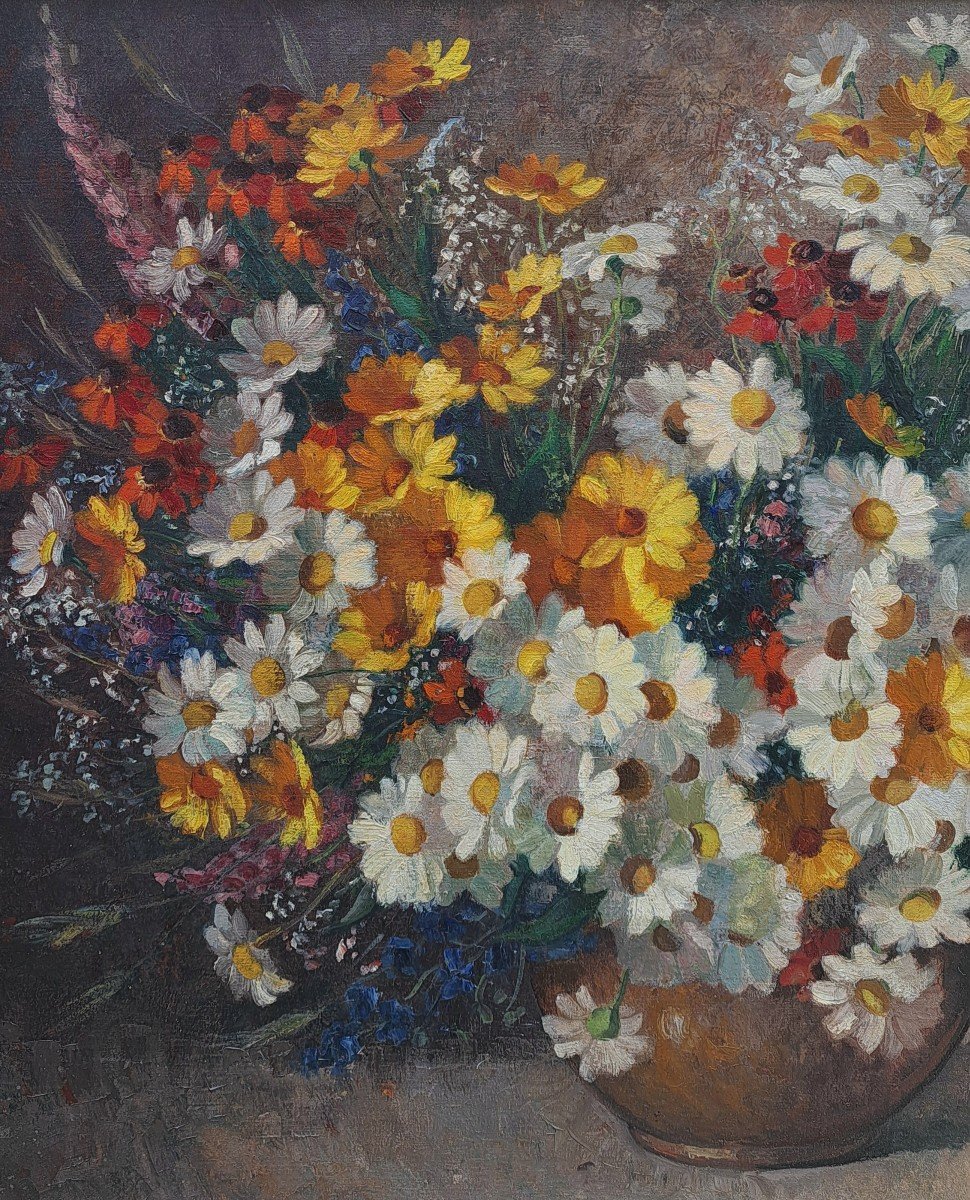 Jean Rigaud (1912-1999) - Large Bouquet Of Flowers-photo-3