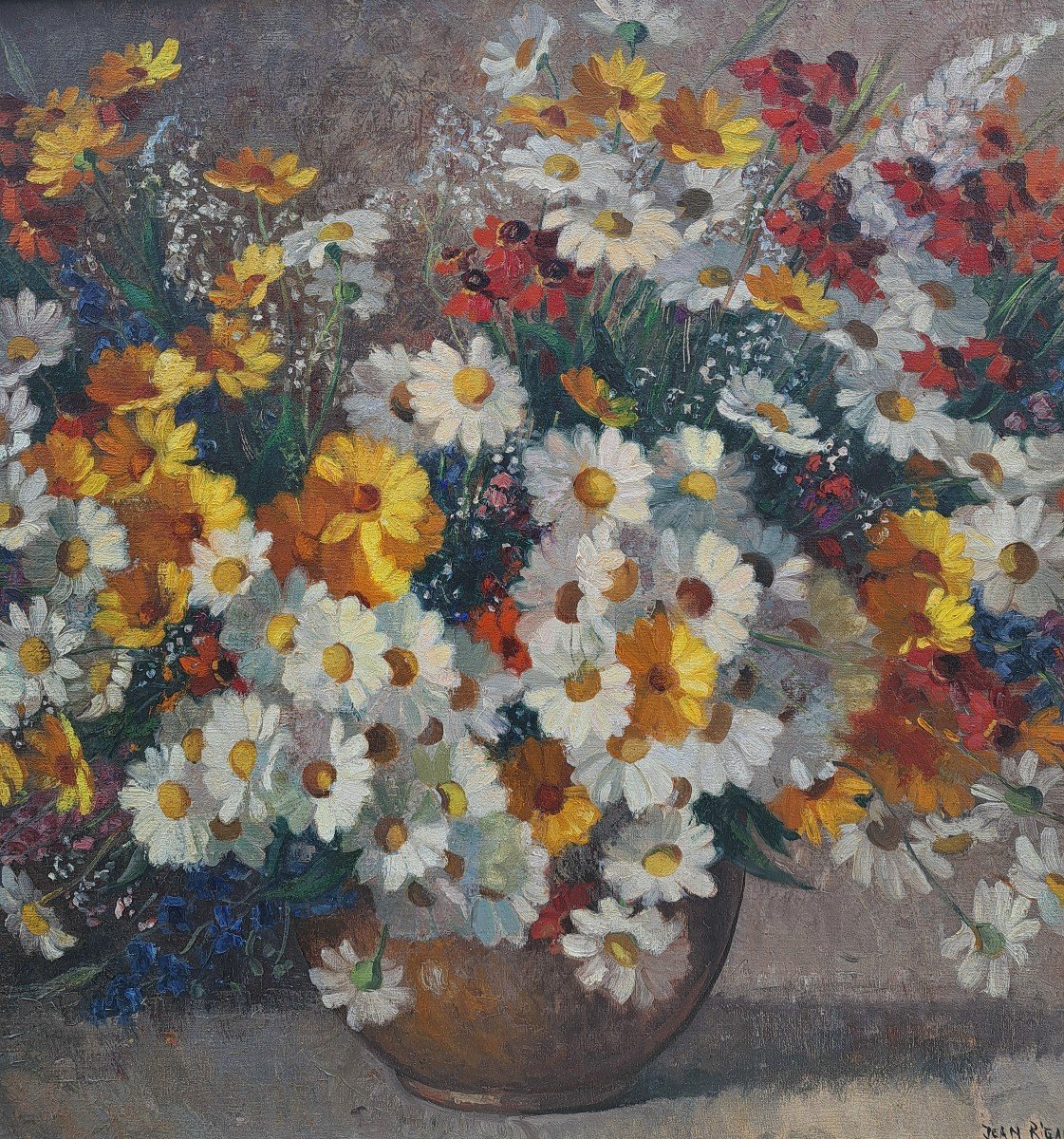 Jean Rigaud (1912-1999) - Large Bouquet Of Flowers-photo-4